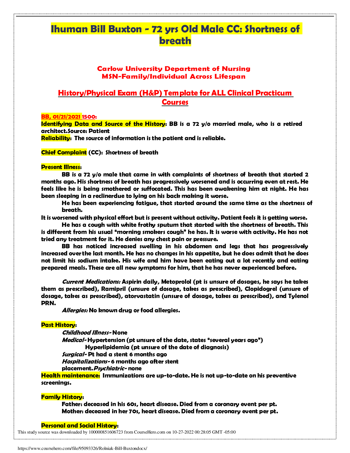 Preview image for Ihuman Bill Buxton - 72 yrs Old Male CC: Shortness of breath